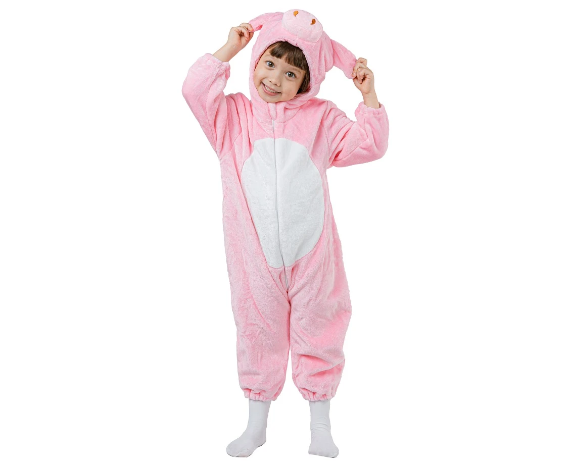 Costume for child Pink Pig (hooded jumpsuit), size 92/104 cm